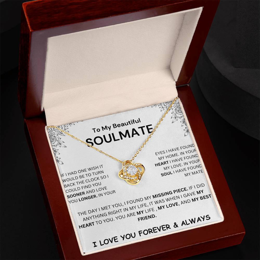 To My Beautiful Soulmate | If I Had One Wish (The Love Knot Necklace) White