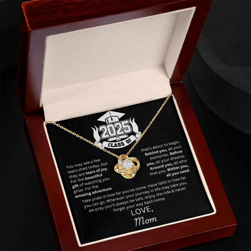 The Beautiful Gift of Watching You Grow l Knot Necklace l Mom Black