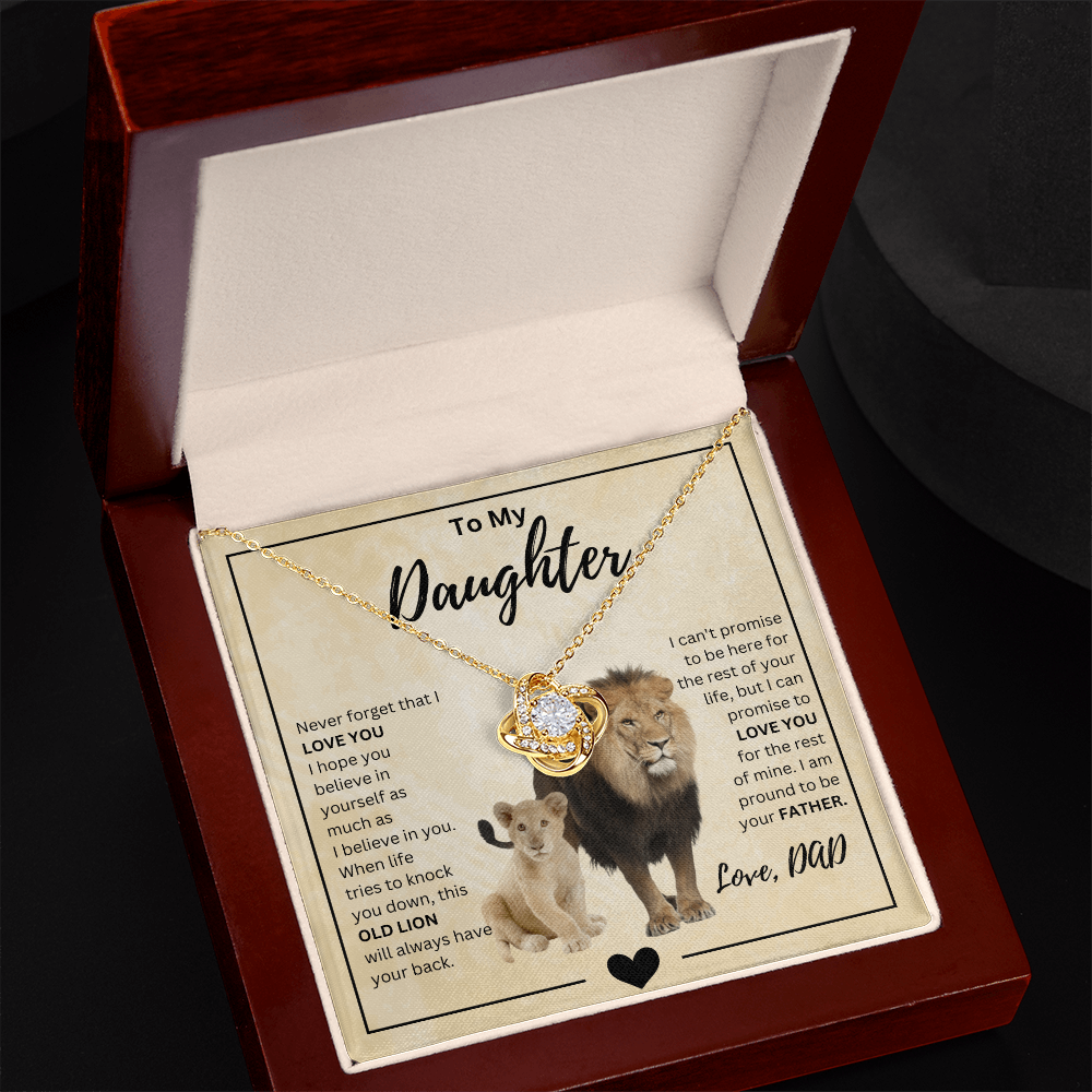 To My Daughter | Proud To Be Your Father (Love Knot Necklace) Tan