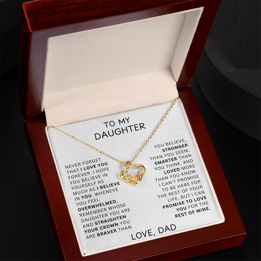 To My Daughter | Love You Forever To My Daughter (Love Knot Necklace) White
