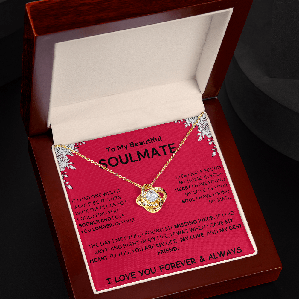 To My Beautiful Soulmate | If I Had One Wish (The Love Knot Necklace) Red