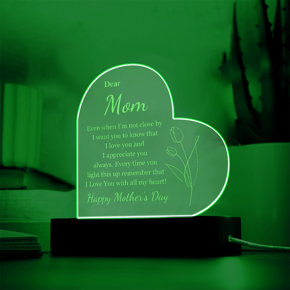 Happy Mother's Day l Dear Mom l Acrylic l Engraved l LED