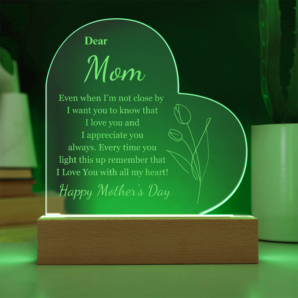Happy Mother's Day l Dear Mom l Acrylic l Engraved l LED