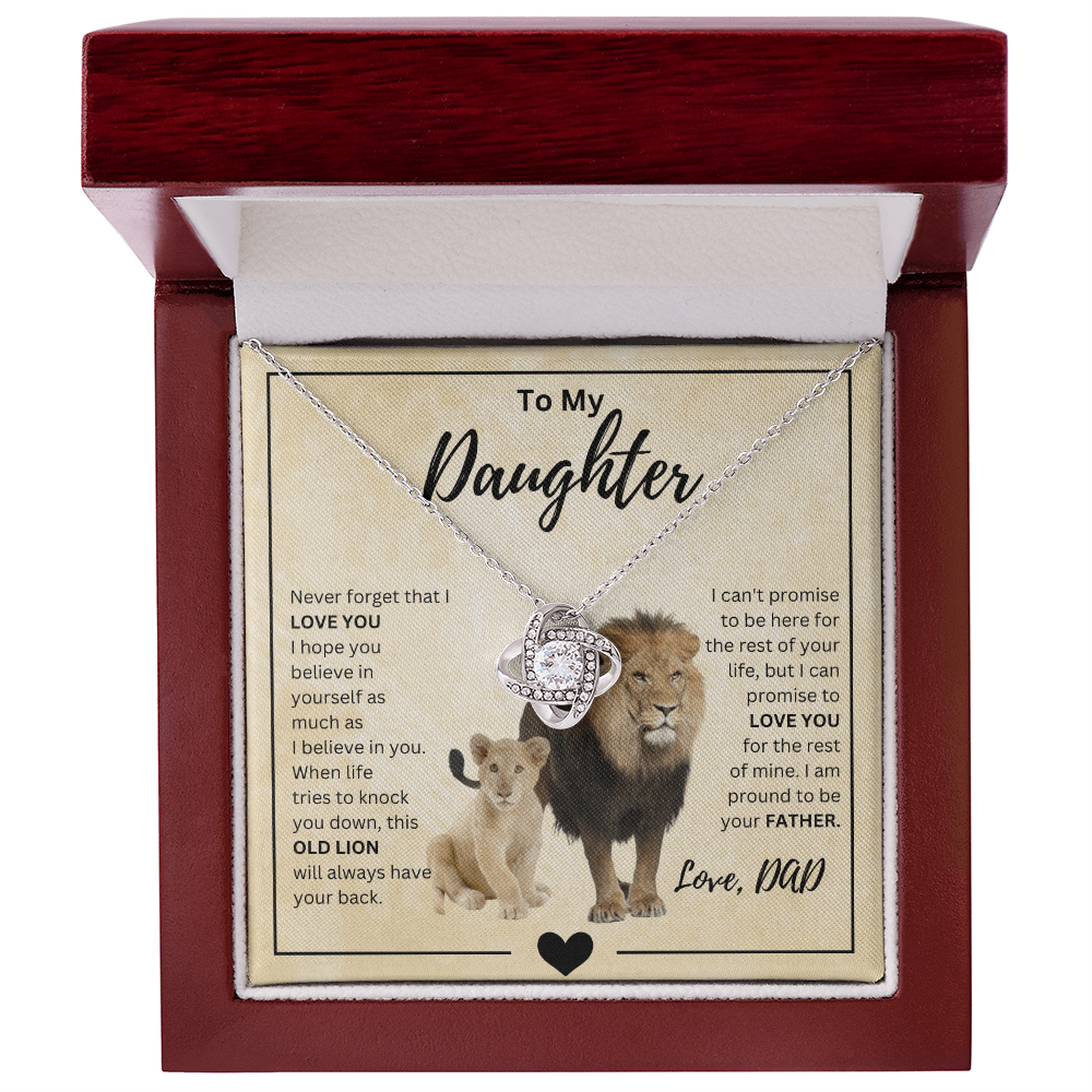 To My Daughter | Proud To Be Your Father (Love Knot Necklace) Tan